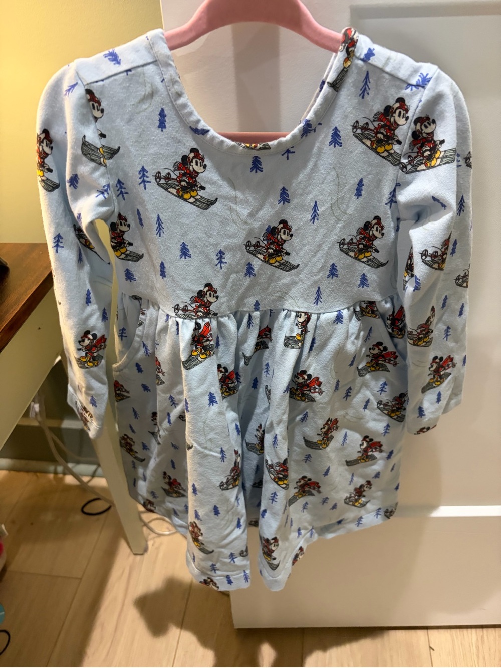 Hanna Anderson Disney Light Blue Mickey Ski Print Dress